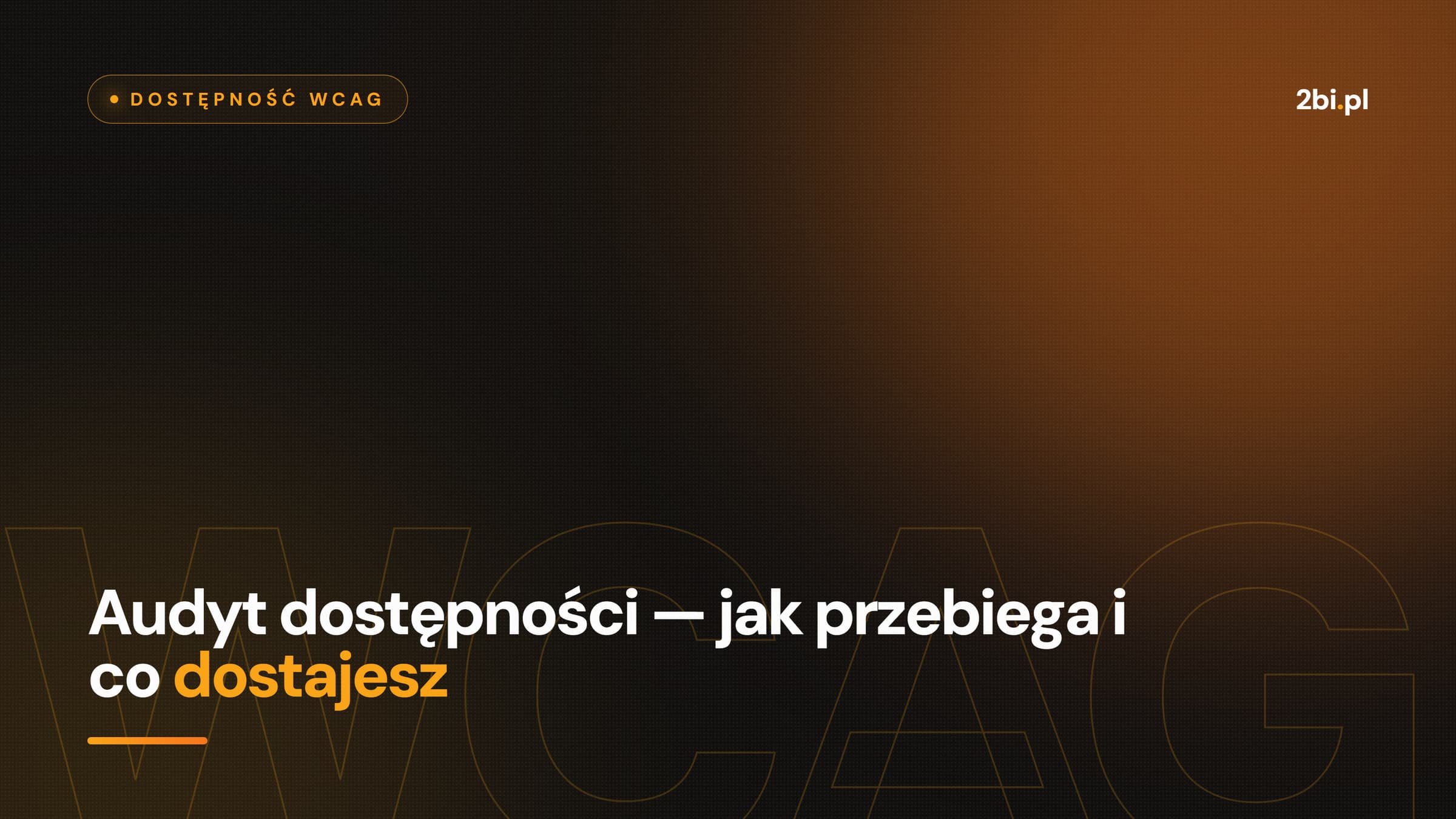 Okładka wpisu „Audyt dostępności — jak przebiega i co dostajesz” na blogu 2bi.pl