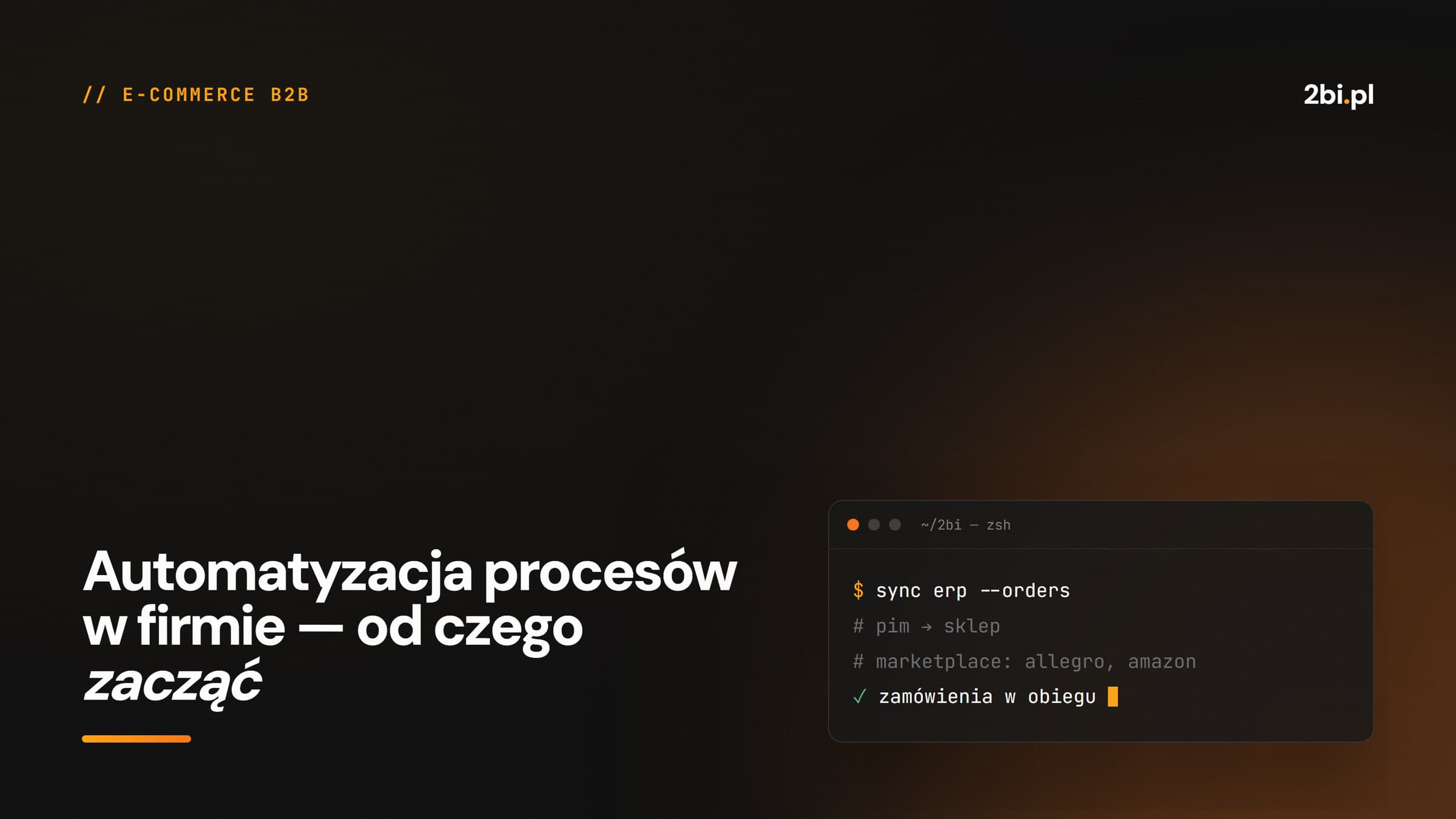 Okładka wpisu „Automatyzacja procesów w firmie — od czego zacząć” na blogu 2bi.pl