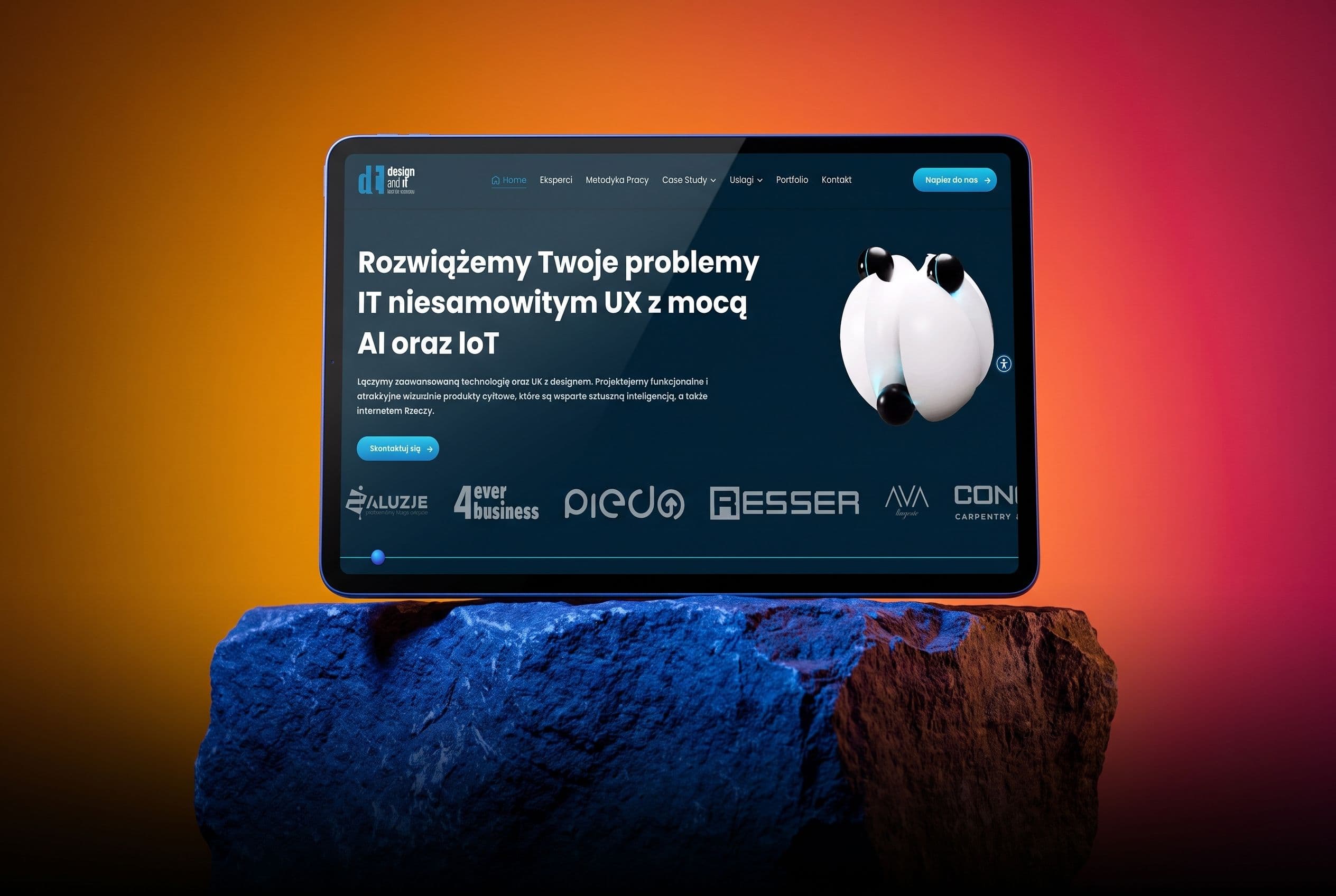 Strona firmowa Design and IT z ofertą automatyzacji i wdrożeń AI/IoT